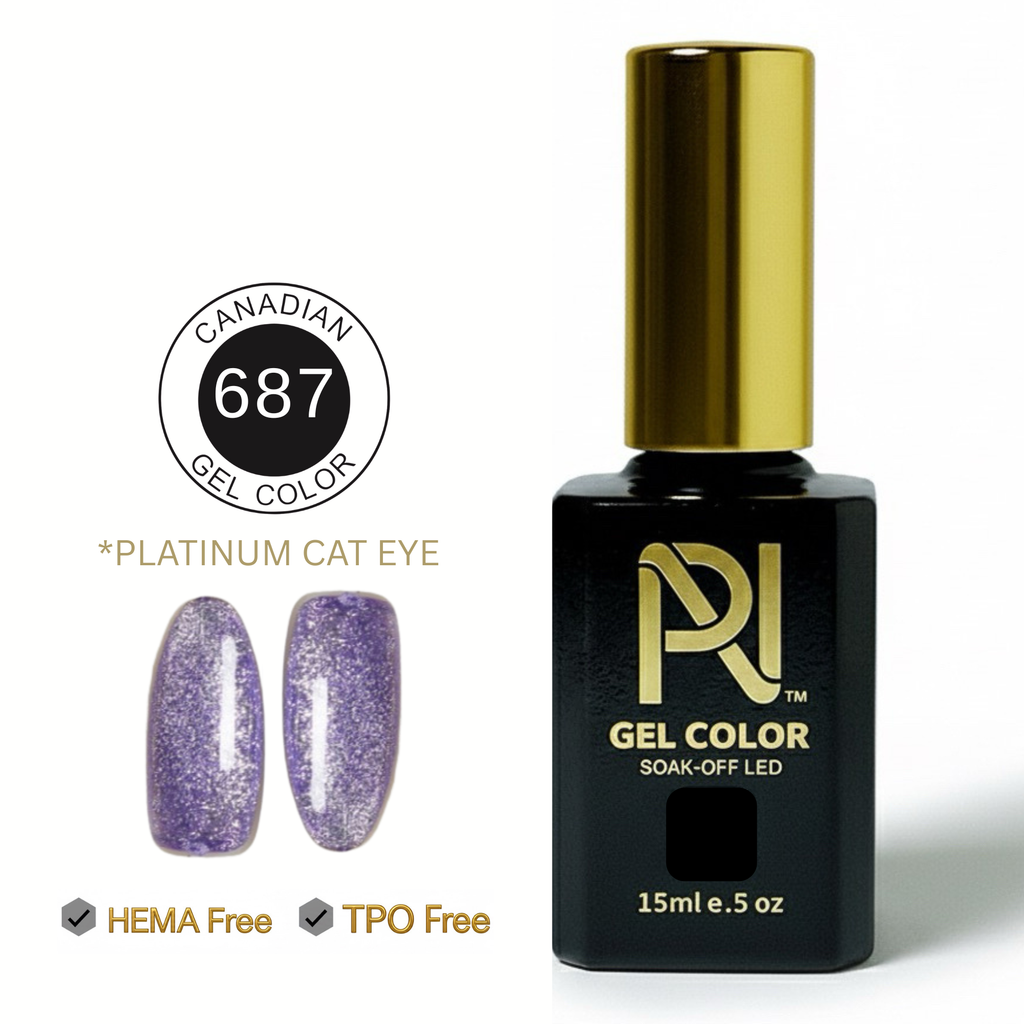 687 • CAT EYE PLATINUM • GEL COLOR • HEMA FREE & TPO FREE